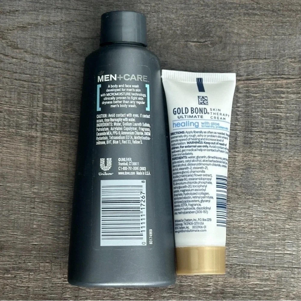 💞 New Dove Men+Care & Gold Bond 2-Piece Travel Hygiene Set